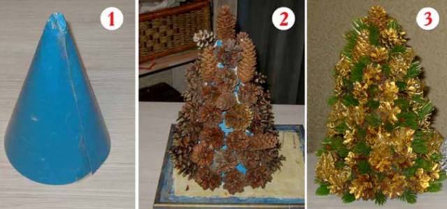 كيفية صنع شجرة عيد الميلاد من المخاريط الصنوبر كيفية صنع شجرة عيد