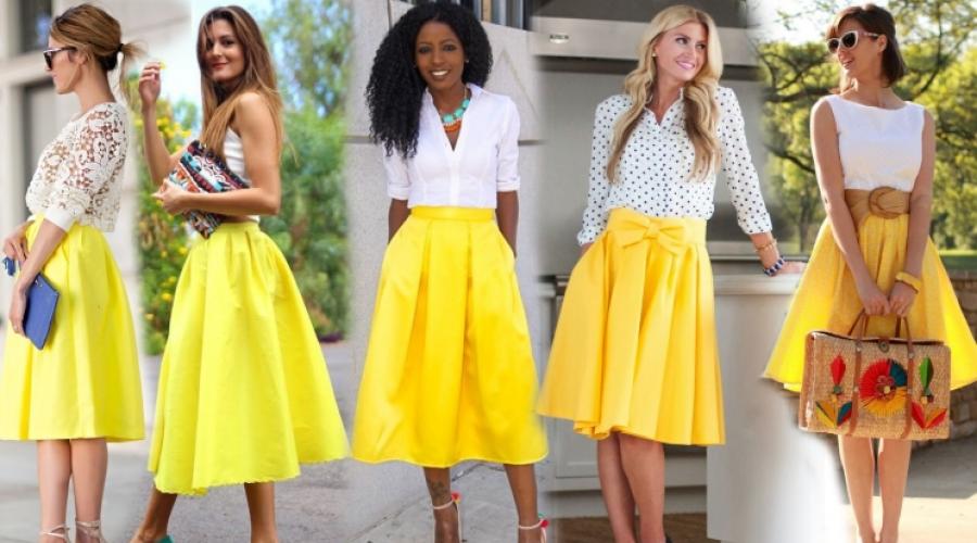 Žluté oblečení: co nosit, jak kombinovat?  Žlutá sukně - nebojte se být zářivá.